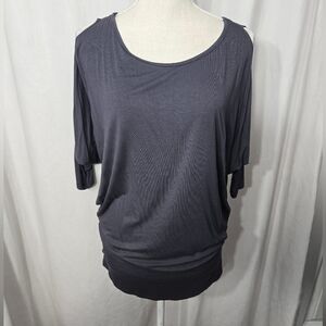 Emma's Closet Remember When Cold Shoulder Dolman Blouse Gray NWT Sz S